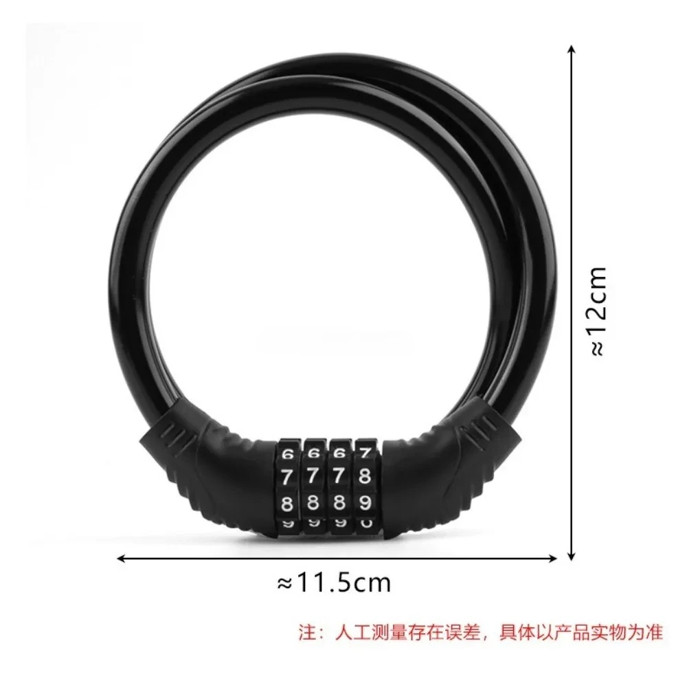 

Bicycle Cable Lock 4 Digital Code Anti-theft Mountain Bike Lock Security Padlock Convenient Combination Cycling Equipment