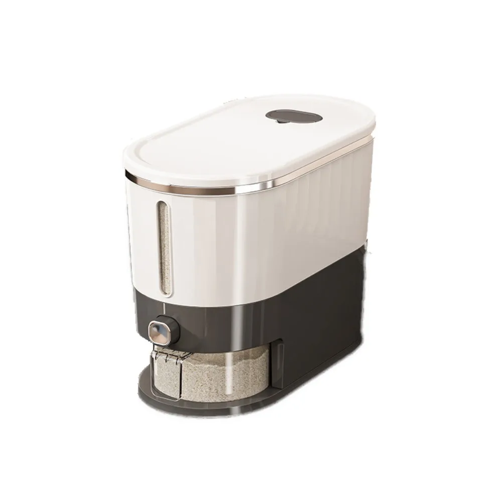 

Large Capacity Press Metering Rice Bucket Visible Design Moisture-Proof Sealed Rice Container with Measuring Cup Anti-Insect