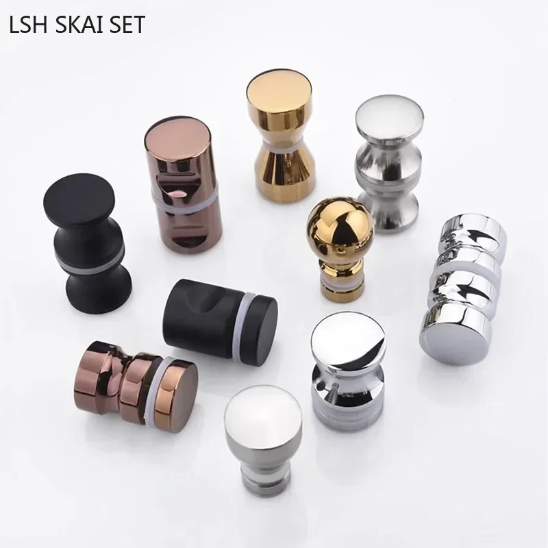 

Aluminum Alloy Single Hole Barn Door Handle Bathroom Glass Door Handles Cabinet Drawer Knob Home Door Knobs for Interior Doors