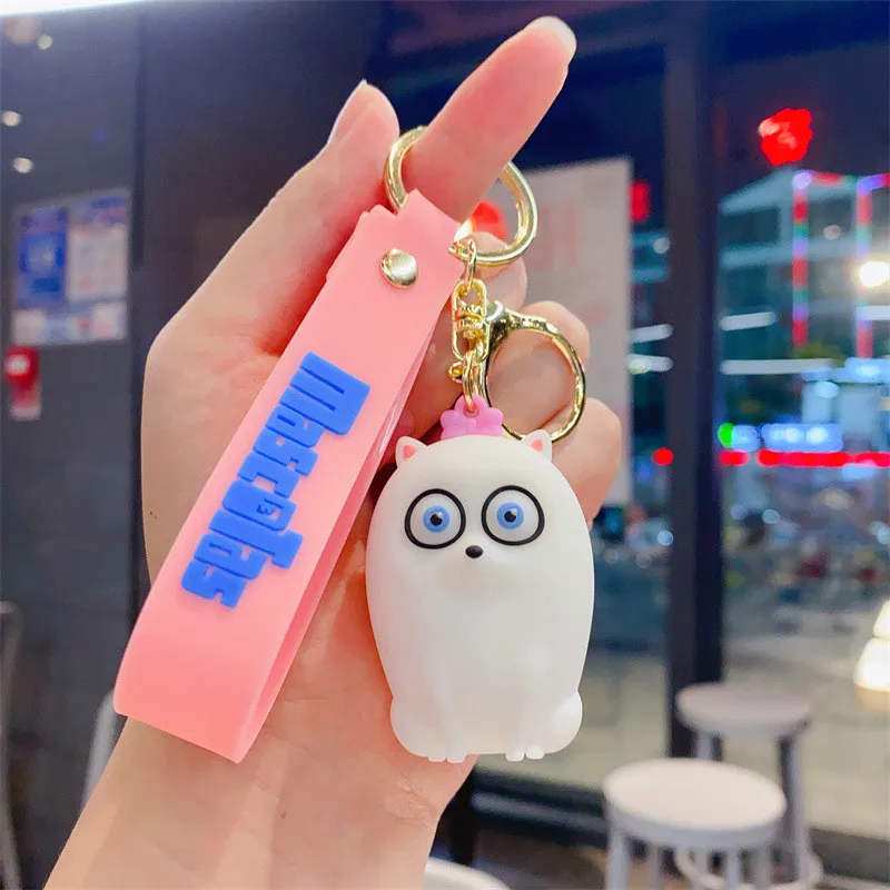 Cartoon The Secret Life of Pets Action Figures PVC Anime Keychain Bag Car Key Ring Ornament Pendant Schoolbag Decor Toys Gifts