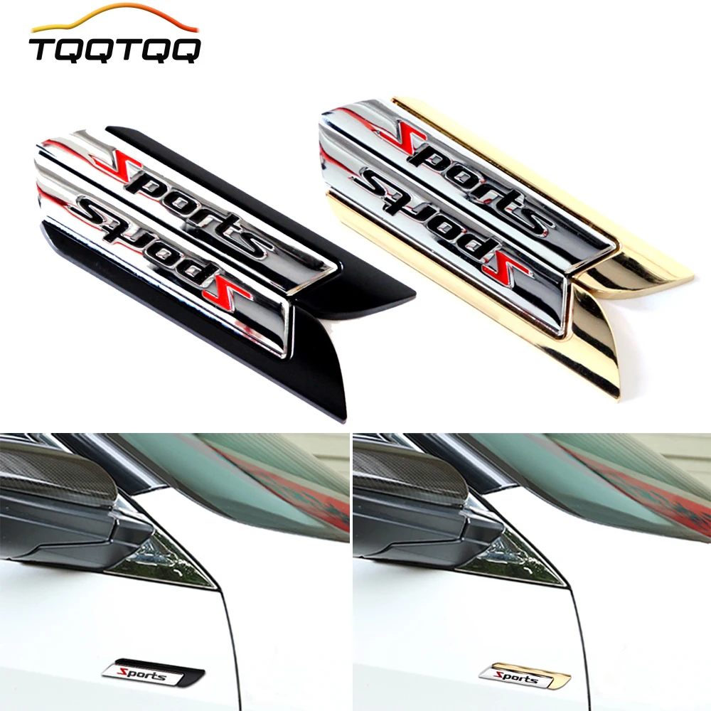 

TQQTQQ 1Pcs 3D Zinc Alloy SPORTS Car Emblem Sticker Chrome Auto Badge Sticker Bumper Decal for Car SUV Truck Motorcycle