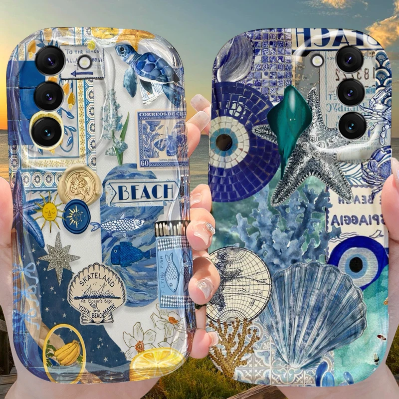 Coastal Aesthetic Case for Samsung Galaxy A53 A50 A50S A36 A35 A34 A32 A30 A26 A25 A24 A20 A16 A15 A06 A05S A05 M55 M54 5G Cover