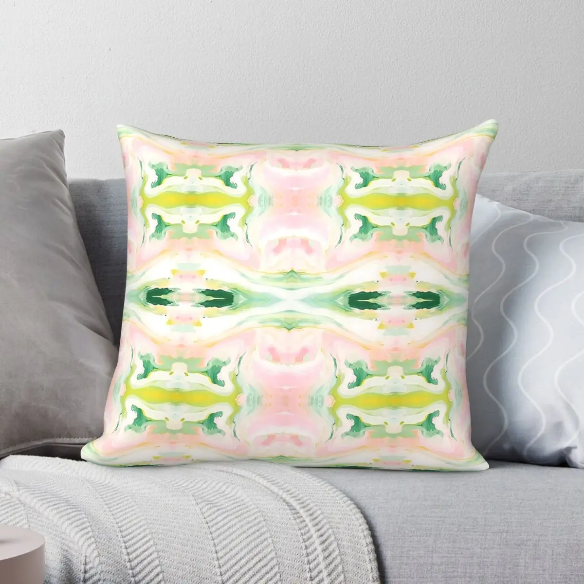 Kaleidoscope Mirrored Art Square Pillowcase Polyester Linen Velvet Pattern Zip Decorative Throw Pillow Case Home Cushion Cover