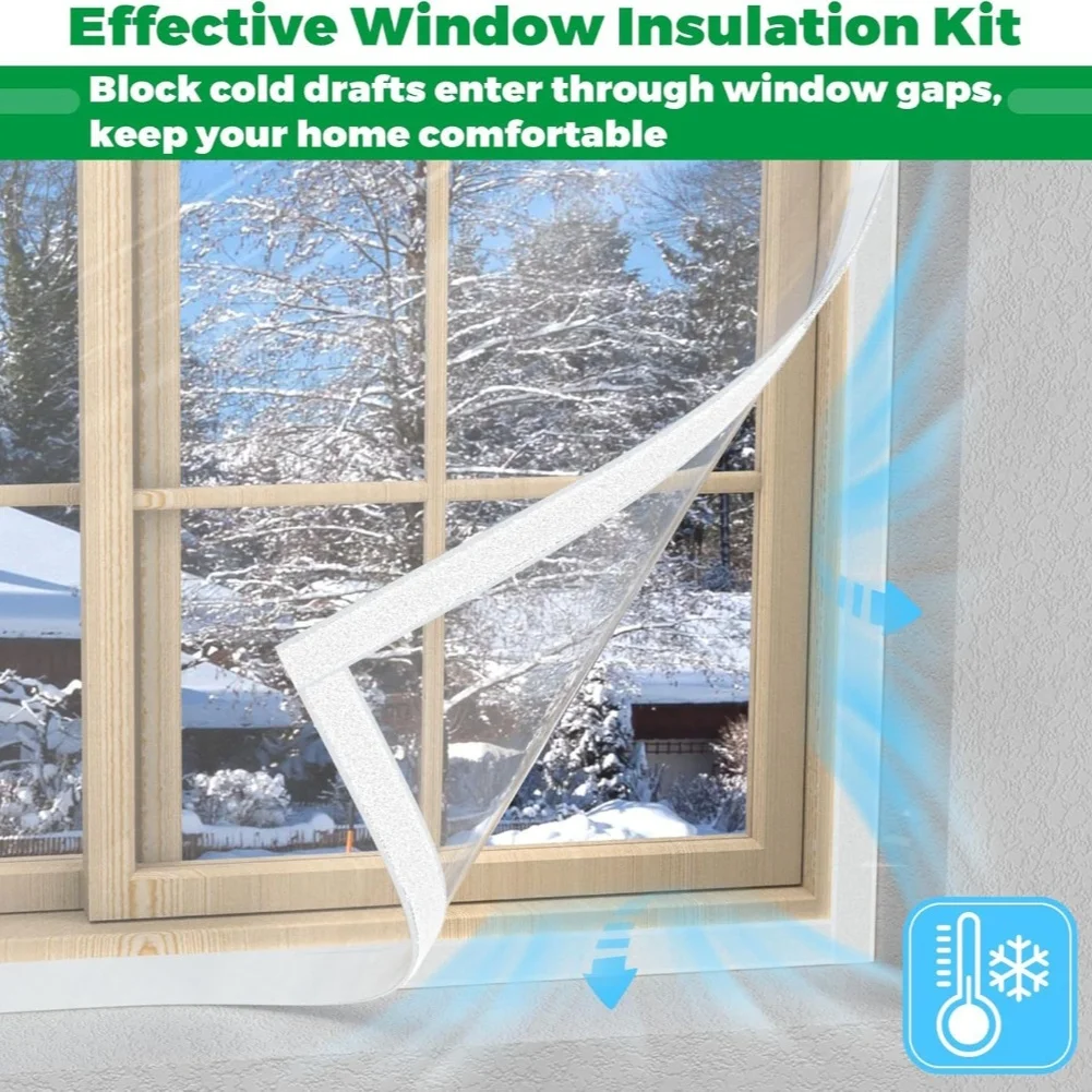 PE transparent curtains for window insulation in winter attic cover waterproof thickened material for cold protection