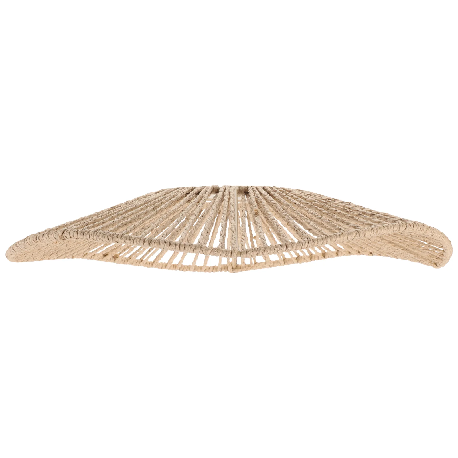 

Mini LED Lights Woven Lampshade Covers Shades Table Chunky Round Base Rattan Brown Paper Rope