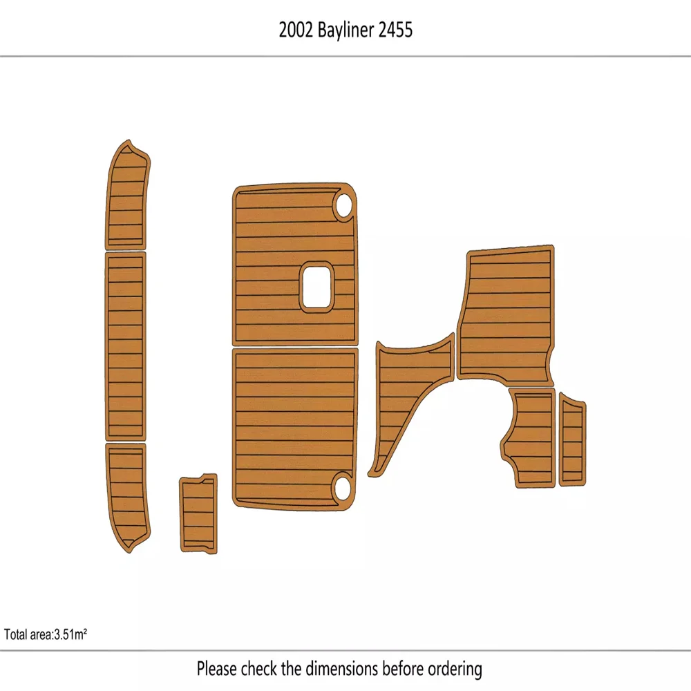 2000-2002 Bayliner 2455 Cockpit Swim platform 1/4"6mm EVA foam faux floor SeaDek MarineMat Gatorstep Style Self Adhesive