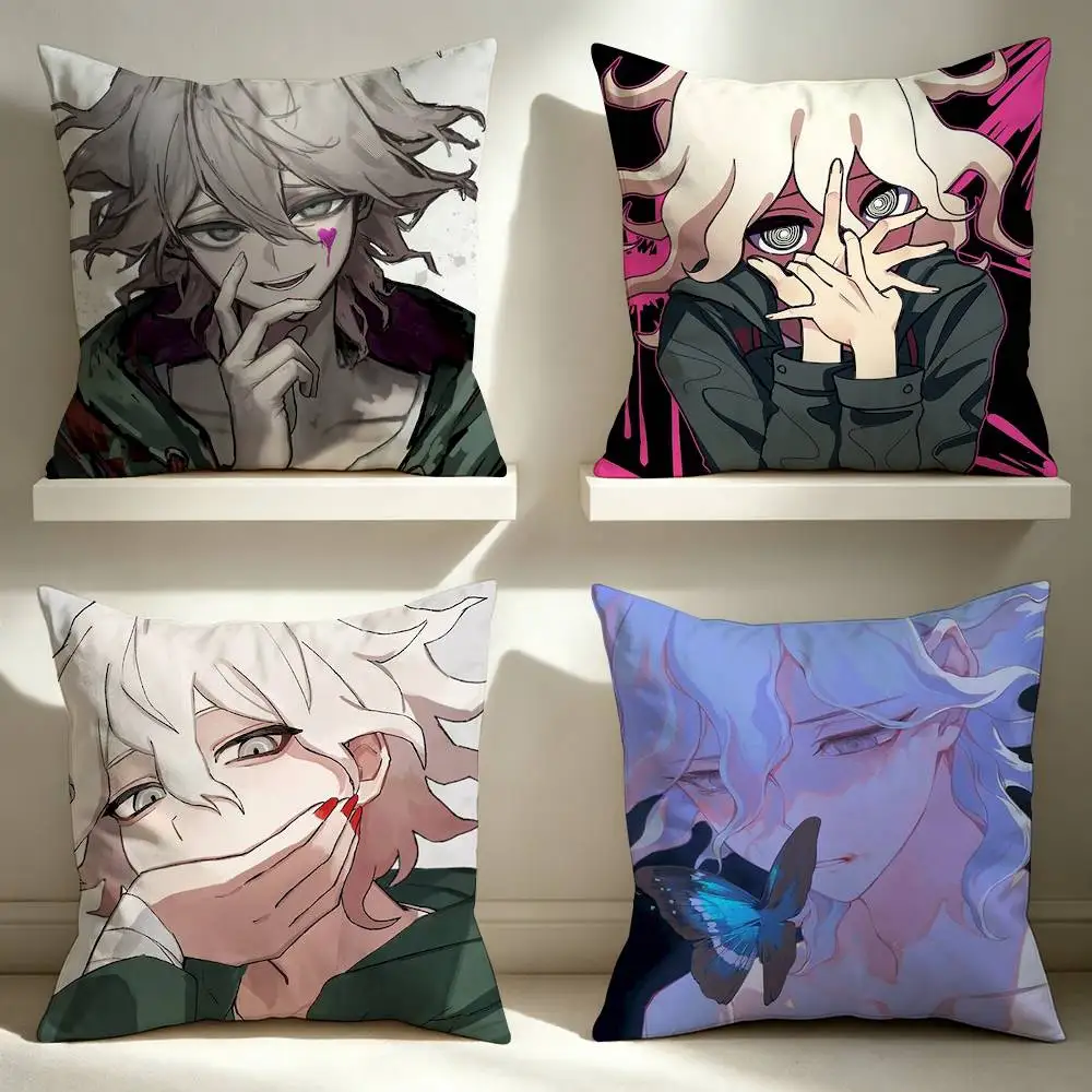 Danganronpa Komaeda Nagito  Square Double-Sided Printed Pillow Case Sofa Cushion Cover Bedroom Bedside Decor