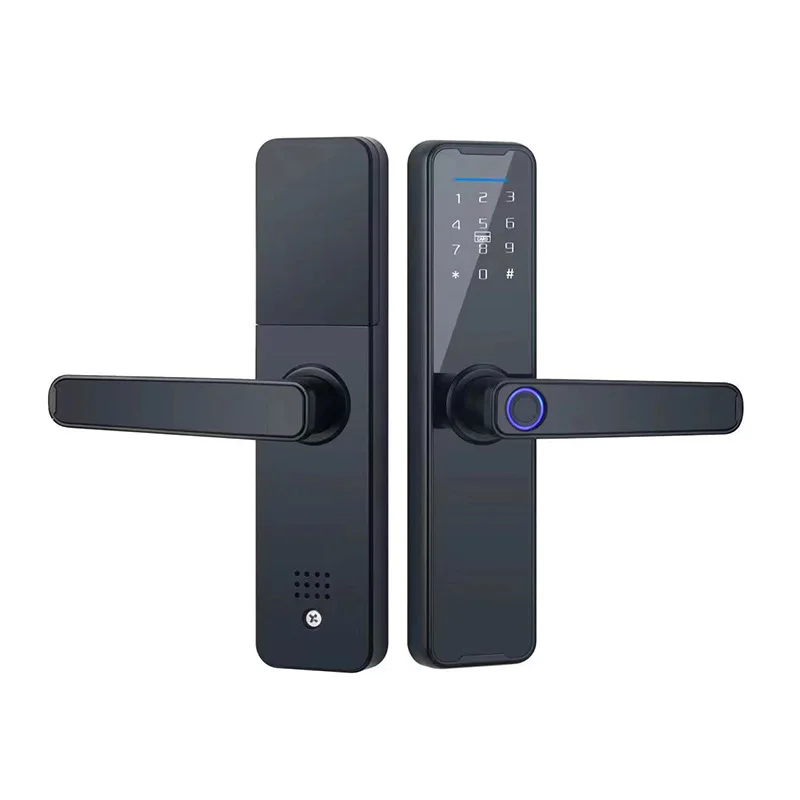 Wooden door fingerprint lock password lock Home indoor door APP Bluetooth smart card swipe