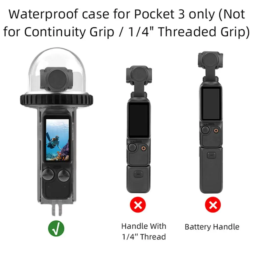 BRDRC for DJI OSMO POCKET 3 Waterproof Case 40m Waterproof Diving Cover Swimming and Diving Case Accessories Underwater Cover