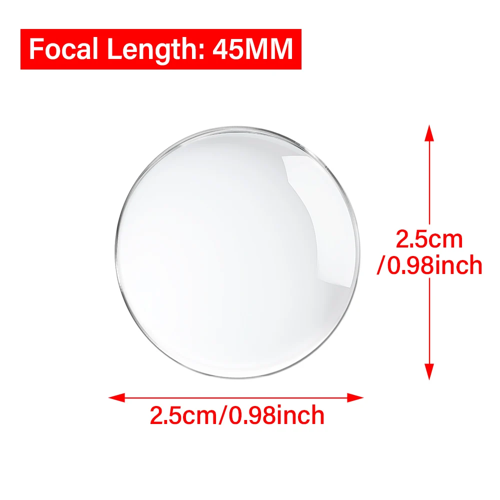 10 قطعة ضياء 25 مللي متر البعد البؤري 45 مللي متر BiConvex واضح عدسة محدبة زجاج عدسة لجوجل كرتون صندوق ثلاثية الأبعاد VR نظارات عدسة مكبرة