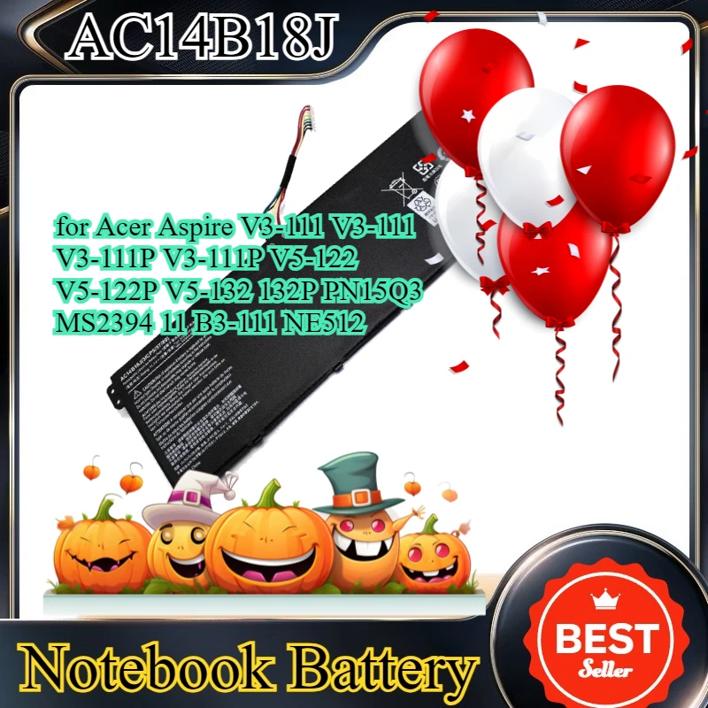 AC14B18J Laptop Battery for Acer Aspire V3-111 V3-111 V3-111P V3-111P V5-122 V5-122P V5-132 132P PN15Q3 MS2394 11 B3-111 NE512