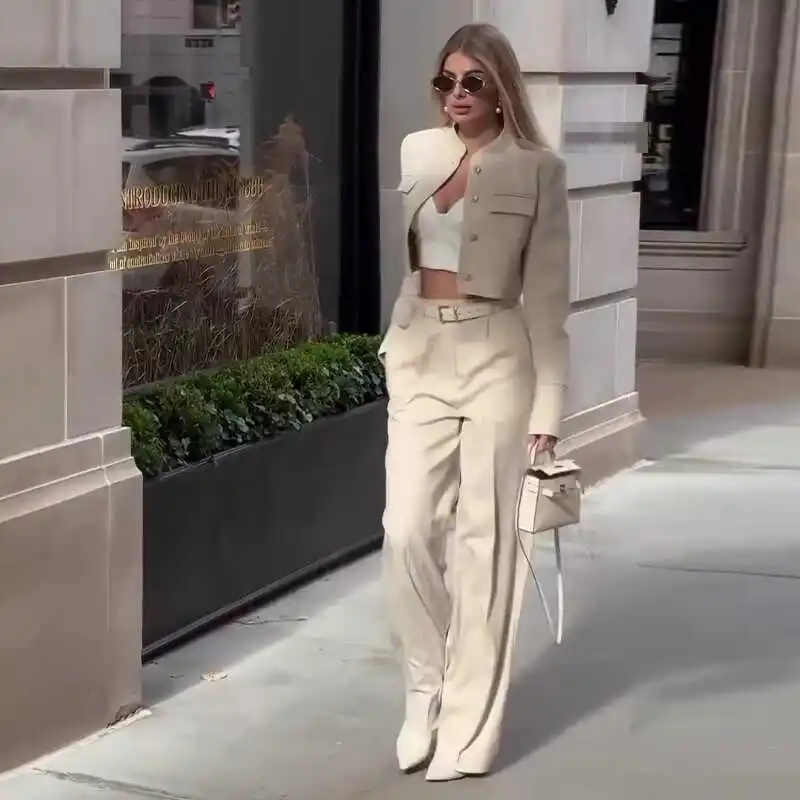 

Ele ort Suit And Pants Set for Women Versatile Outfit Two-Piece Ensemble Perfect for Various Ocns