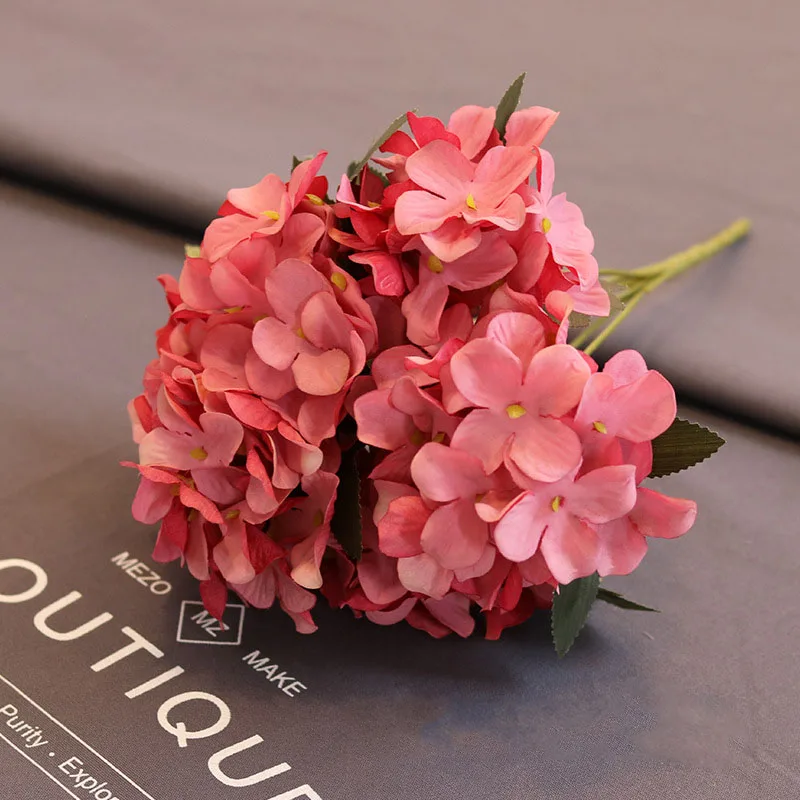 Artificial flowers silk hydrangea high quality retro fake flowers for wedding party home decor diy silk flowers