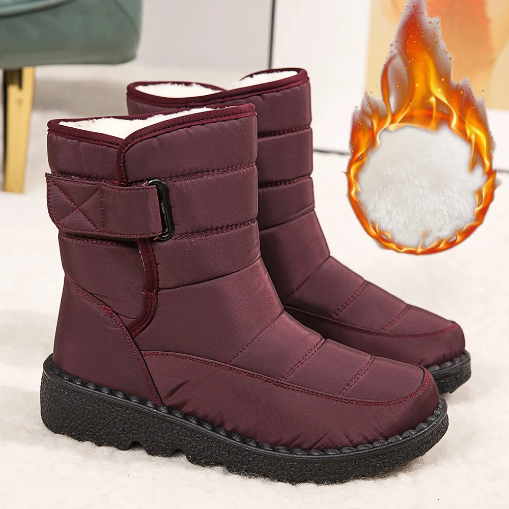 Women's Warm Winter Boots Keep Warm Anti-slip Snow Boots Thick Sole Men's Boot Waterproof Outdoor Walking Cotton Shoes for Woman