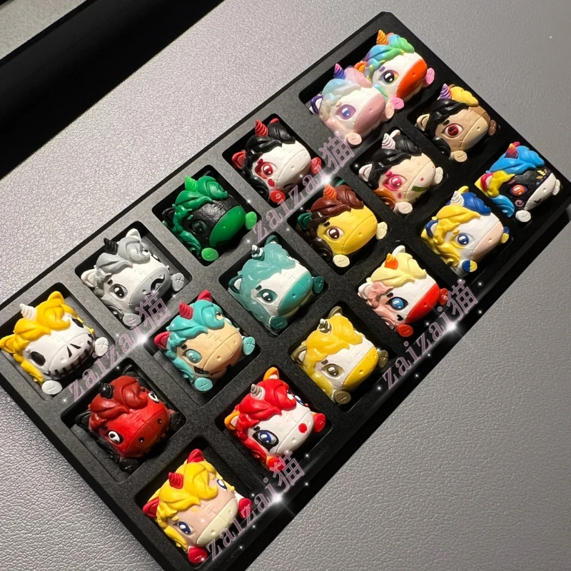 Unicorn Keycaps Point Cartoon Keycaps DIY Esc Personalized 3D Resin Customized Cute Gaming Key Cap for Mechanical Keyboard Gift