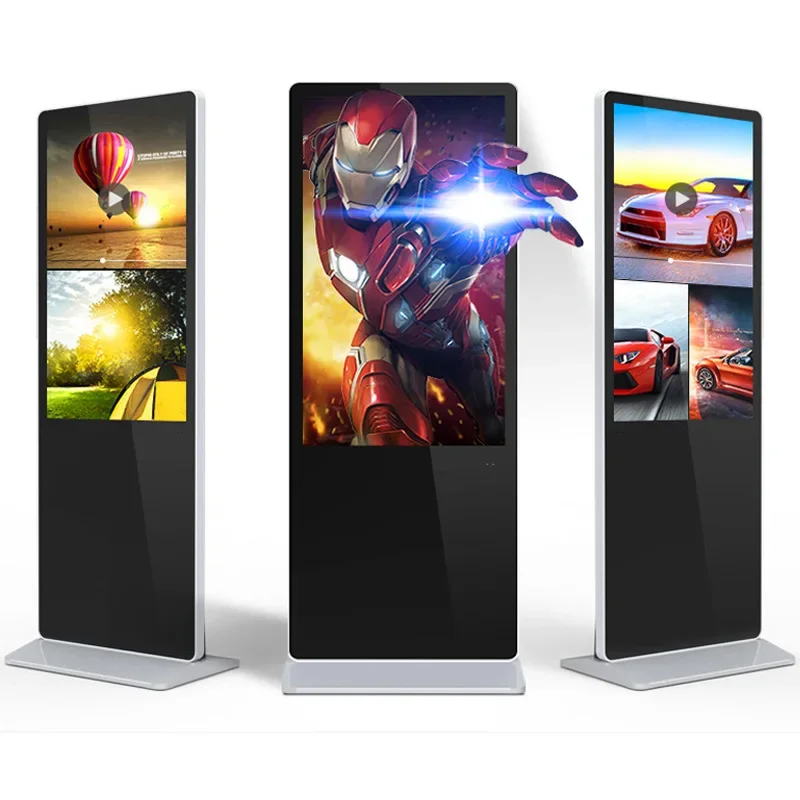 OEM 98 Inch Floor Standing Interactive LCD Panel Digital Information Display All In One PC Touch Screen Kiosk