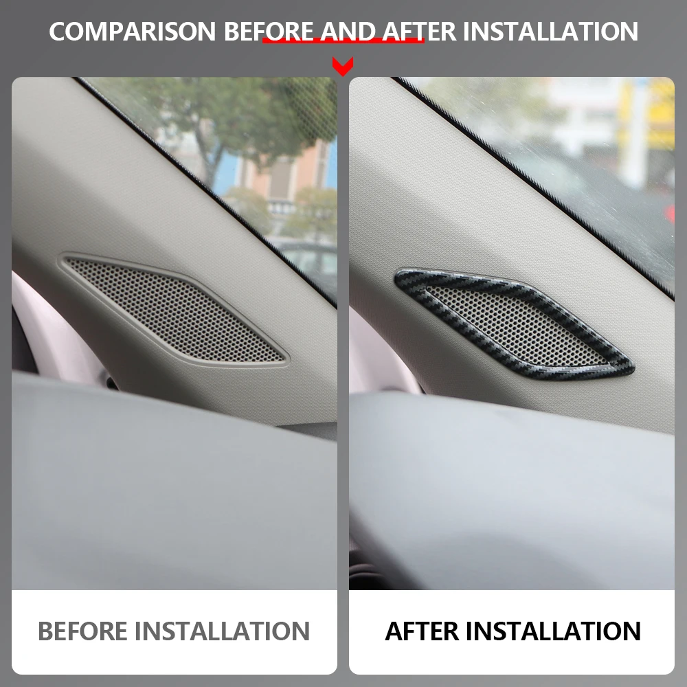 Car Window A Pillar Post Sound Circle Decoration Cover Trims for VW Volkswagen T-Cross TCross 2019-2023 2cps/set Accessories