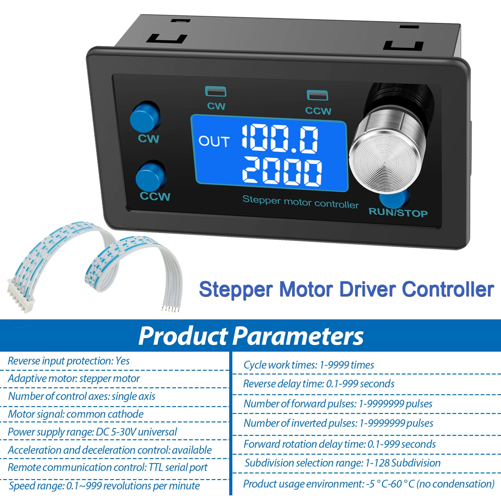 

Stepper Motor Driver Controller Stepper Motor Forward/Reverse Pulse Speed Controller DC 5V-30V for CNC Machine 3D Printer TTL