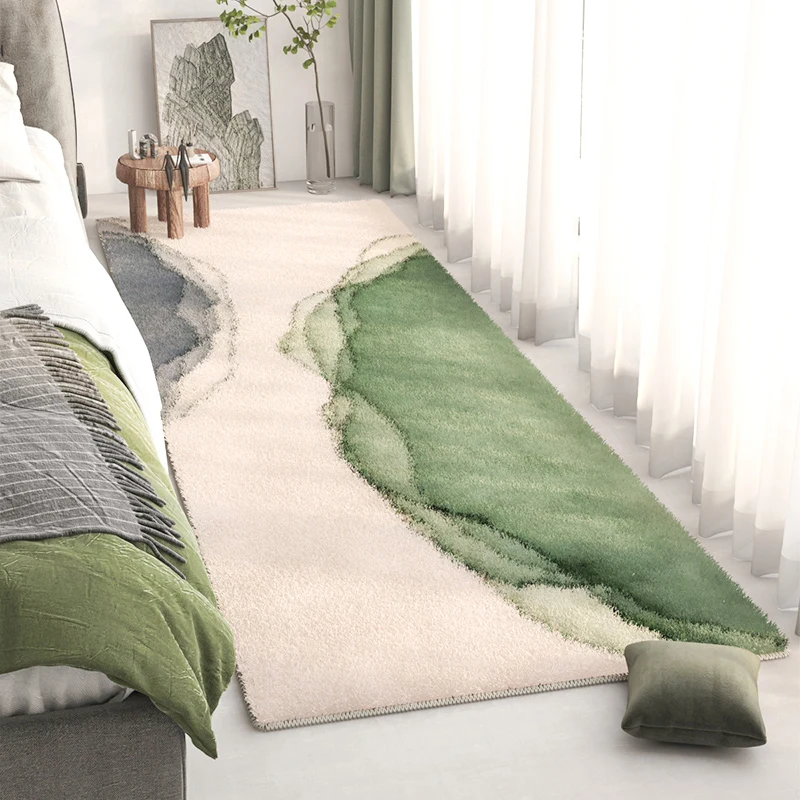 Long Bedside Rugs for Bedroom Decor Fluffy Carpets Non-slip Area Rug Bed Room Decoration Teenager Plush Carpet Thicken Floor Mat