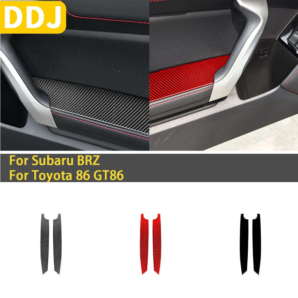 

For Subaru BRZ Toyota 86 GT86 2017 2018 2019 Carbon Fiber Car Accessories Front Door Armrest Panel Trim Sticker