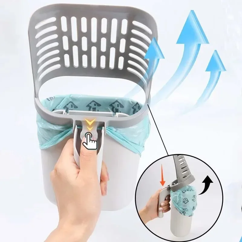 2 in 1 Detachable Shovel Sand Cats Toilet with Auto Baffle Set Kitten Cleaning Shovel Sand Litter Scoop Pickup Bag Cat Supplies - view 4