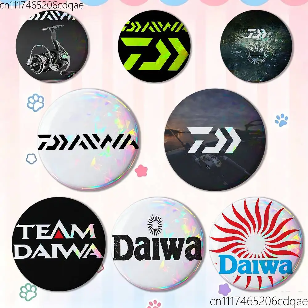 D-DaiwaS Fishing Logo Cartoon Enamel Pins Anime Game Character Brooches for Backpack Accessories Snap-in Badges