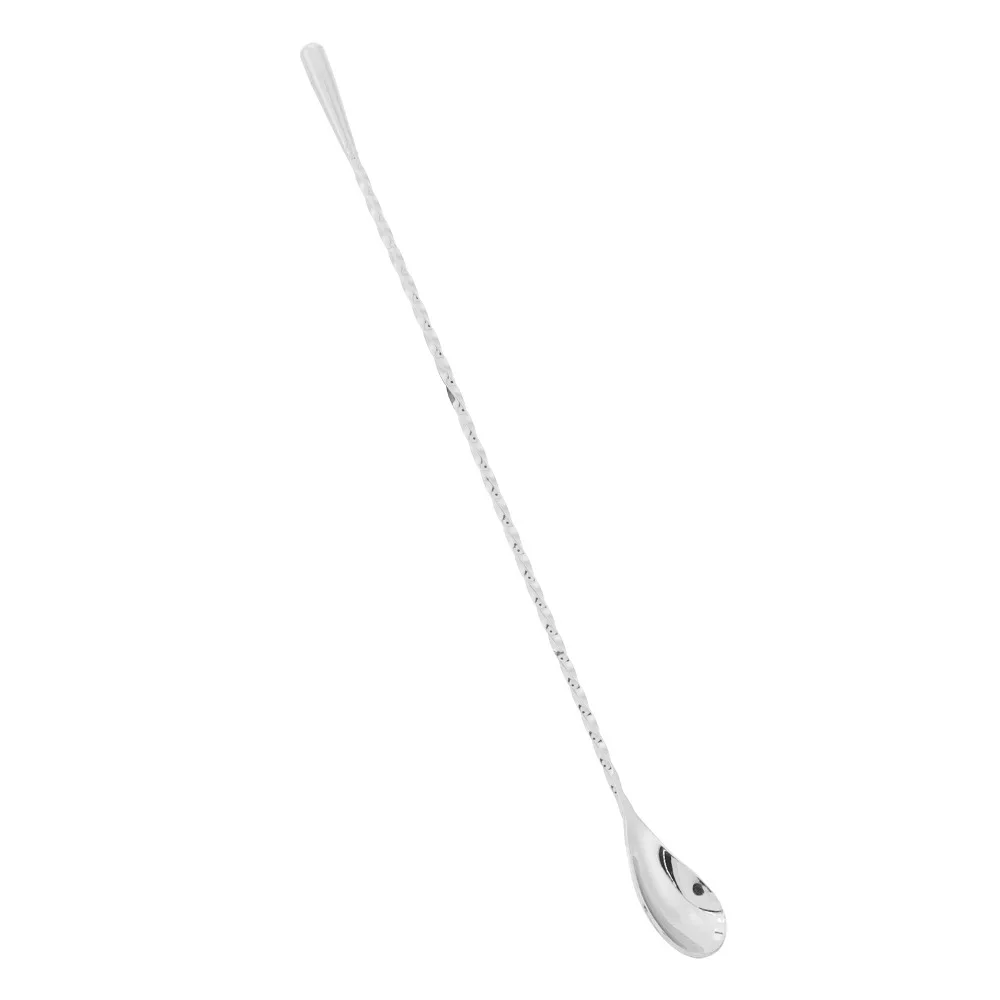 Rustless Steel Stirring Spoon Polished Water Drop Spoon Head Coffee Stirrer Spoon Threaded Handle Multi Color