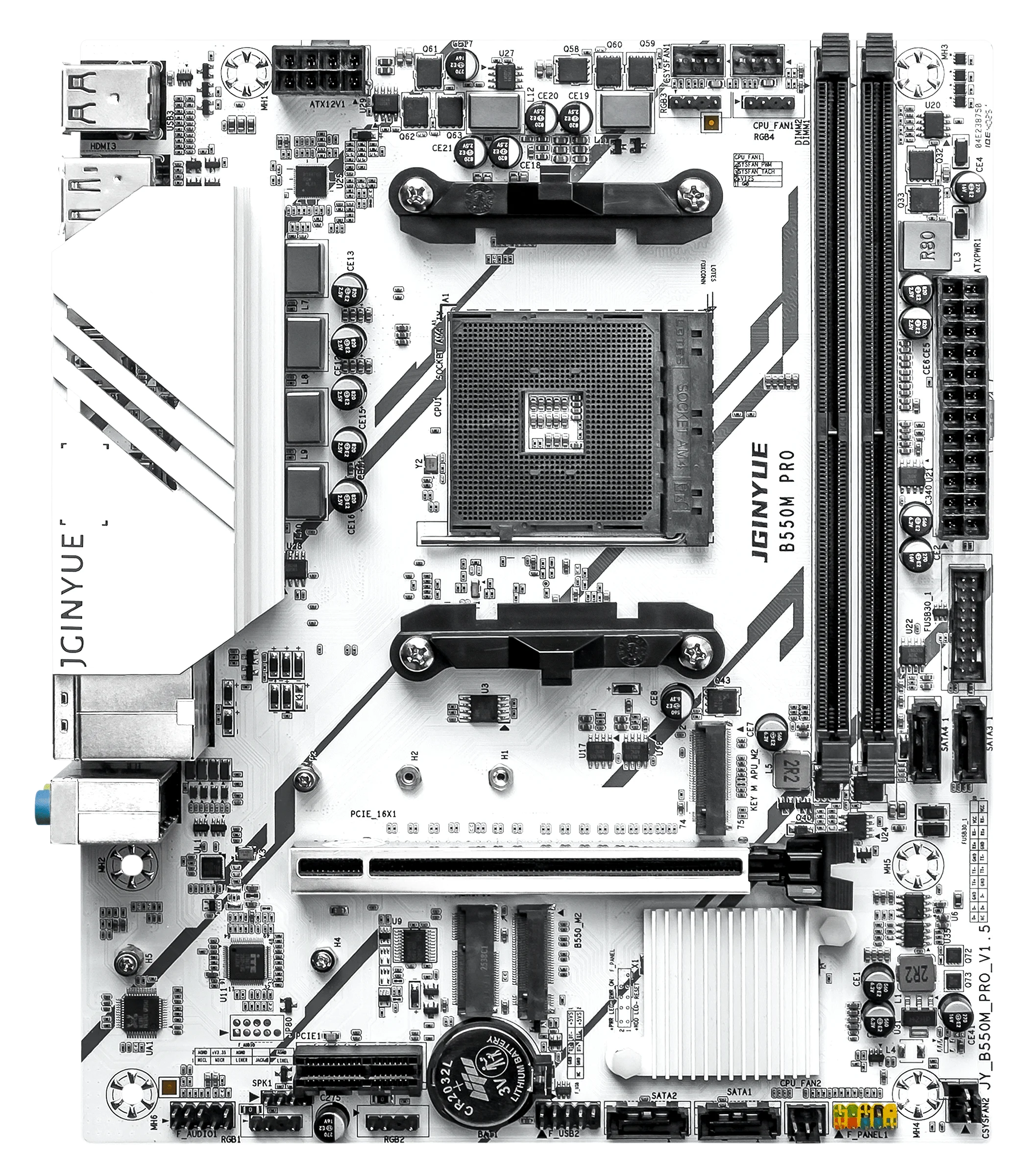 JGINYUE B550M PRO V1.5 Motherboard Kit AM4 Ryzen 5 Ryzen 7 5700X3D CPU DDR4 RAM M.2 NVMe PCIe 4.0 Desktop PC Combo