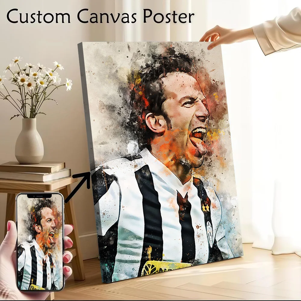 Alessandro Del Piero Printed Canvas Poster Custom Pictures Wall Art Canvas Painting for Gamer Decoration Living Room Wand Deko