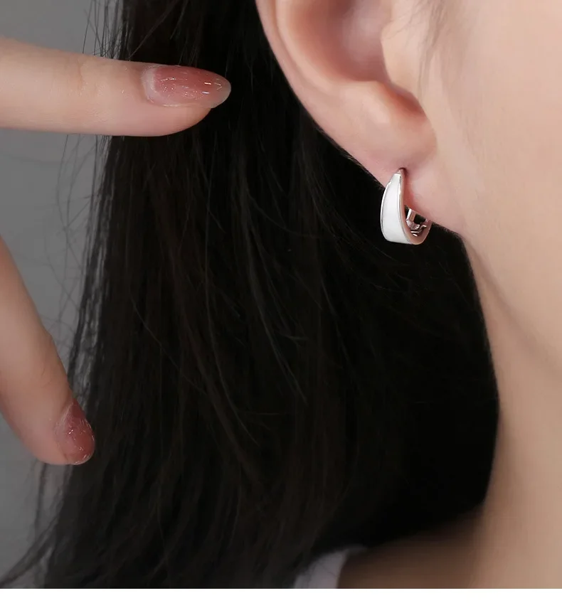 New Bowknot Star Stud Earrings for Women Sparkling White Enamel Tassel Dangle Earring Fashion Jewelry Gift