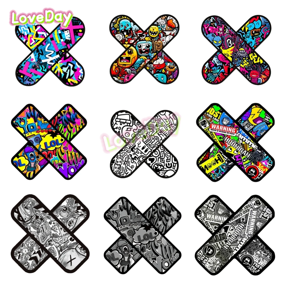 Colorful Graffiti Adhesive Bandage Creative Patch To Block Scratches Vinyl Car Sticker Funny Auto Moto Decorative Sticker Decals