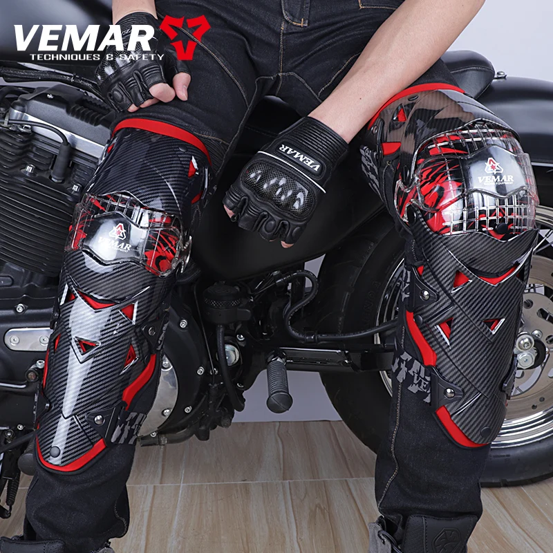 

Classic VEMAR Motorcycle Knee Pads Multi-Color PP Hard Shell 180 Degree Flexible Bend Motorcycle Off-Road Riding Knee Pads