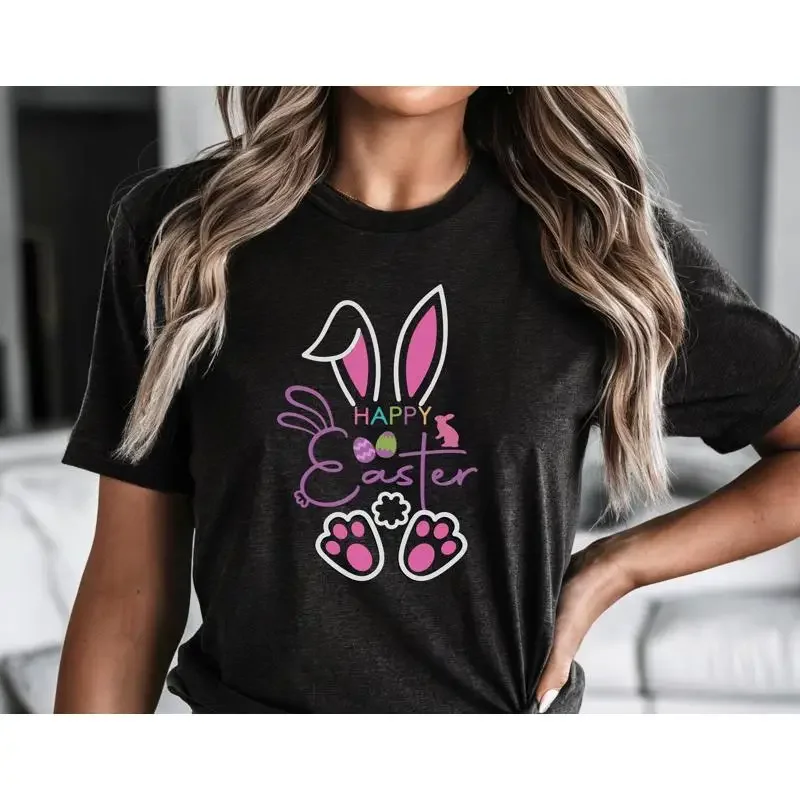 Feliz Pascua camiseta conejito Pastel lindo primavera familia traje a juego religioso cristiano