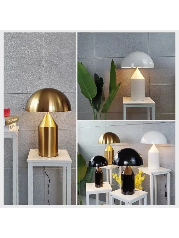 Lampe de Table LED champignon créative, moderne et luxueuse, or, Art nordique, protection des yeux, décor de chambre, tête de lit, décoration haut de gamme, Steerab, 2025