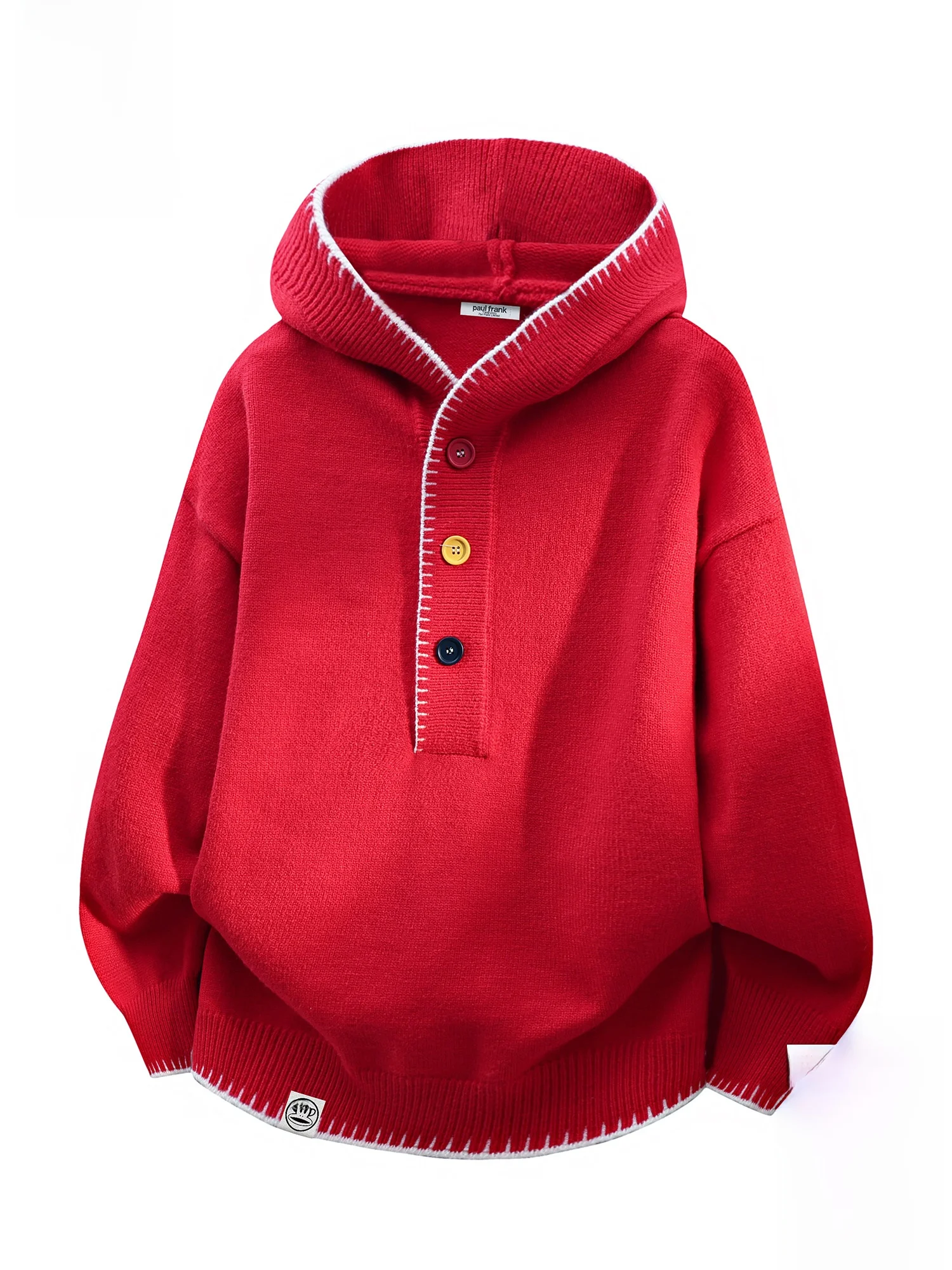 

Толстовка Paul Frank с принтом головы обезьяны, вязаный красный свитер, весенний дизайн, повседневный стиль, длинный рукав, полиэстер, молодежная мужская мода