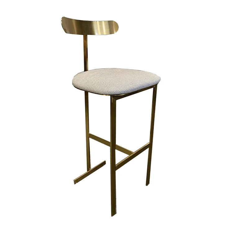 Home Furniture Modern PU Fabric Barstool Wooden Chairs High Bar Stool with Foot Rest