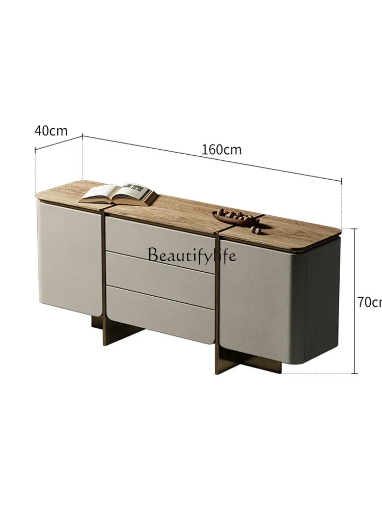 2Italian solid wood dining side cabinet high-end villa storage entrance designer new TV cabinet