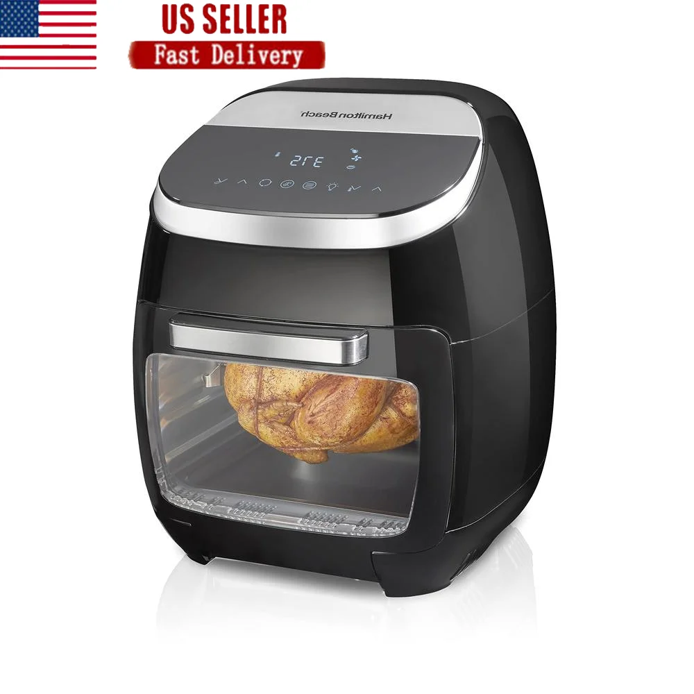 فرن مقلاة هوائية رقمية 11.6 كيو تي، 8 وظائف محددة مسبقًا، محمصة خبز، فرن بيتزا، 1700 وات، متضمنة
