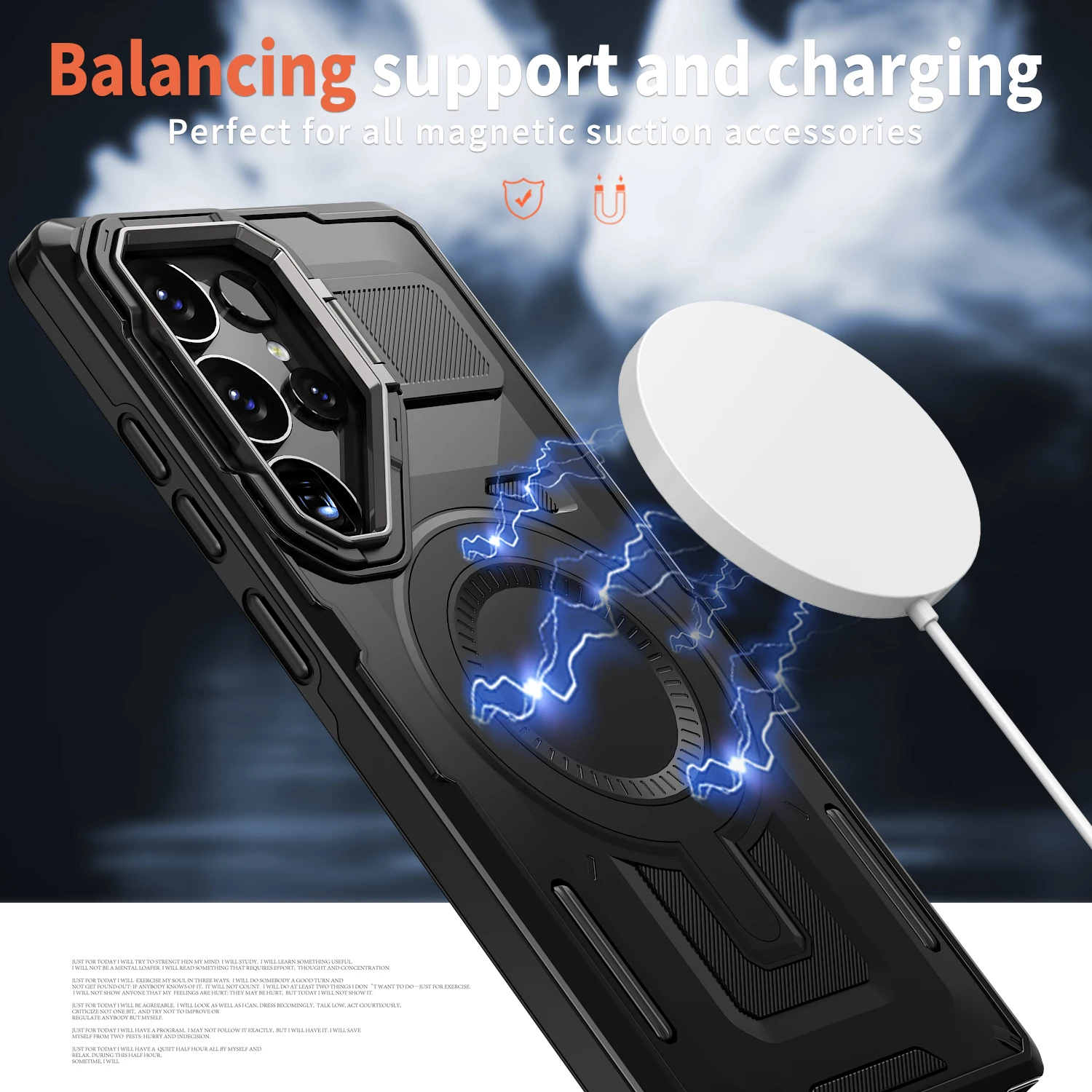 Heavy-duty Armored Case for Samsung S25 S24 S23 S22 Ultra Plus FE Magnetic Phone Case A05S A15 A14 A25 A35 A55 A06 A16