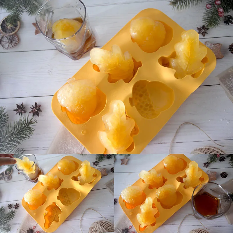Fall Silicone Molds Thanksgiving Silicone Moulds for Candle Making Thanksgiving Soap Cake Chocolate Baking Pan Autumn Ice Cube