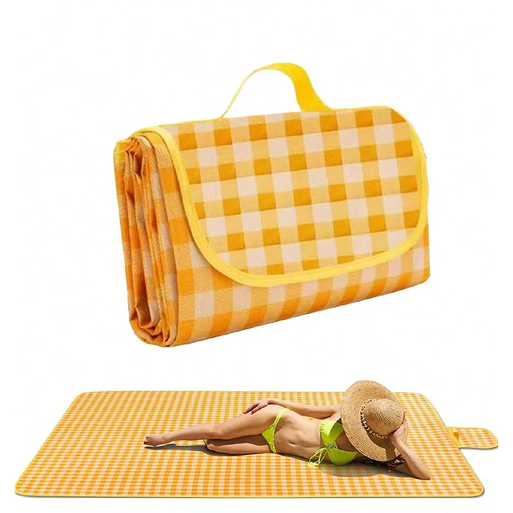 

Picnic Blanket Beach Mat Extra 150x200cm Sandproof Waterproof Camping Blanket Portable Travel Outdoor Indoor Family BBQ Grass