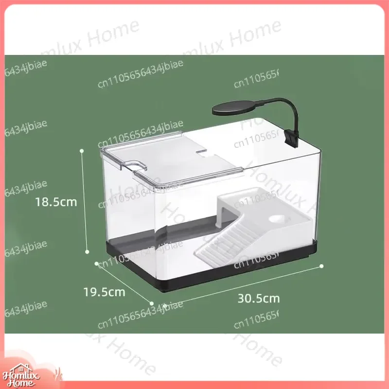 Large Transparent Open Breeding Box with Basking Platform for Turtles Reptiles Amphibians Aquarium Fish Tank Turtle Tank with