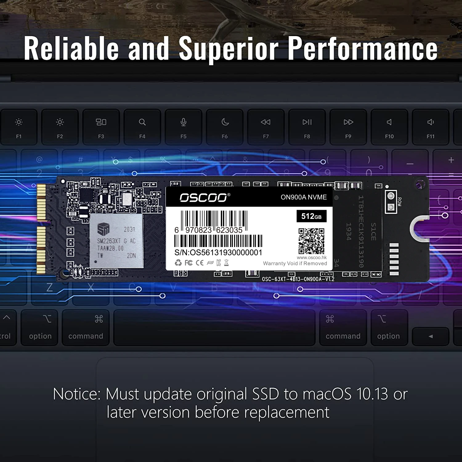 OSCOO-disco duro M.2 NVMe PCle SSD, 256GB, 512GB, 1TB, para MacBook Air A1369, A1465, A1466, 256GB, Mac Pro, A1398, A1502, iMac A1418