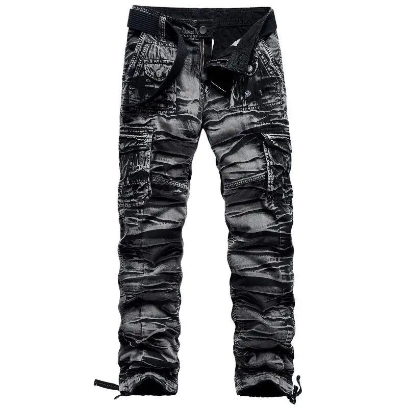 2023 New Men\'s Outdoor Tactical Large Pants Multiple Pocket Urban Commuter Trousers Camouflage Casual Cargo Pants