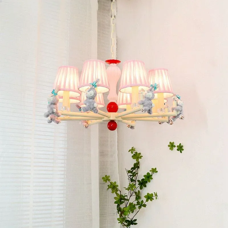 Princess Wind Chandelier Children Room Girl Heart Bedroom Living Room Star Dew Theme Girl Cream Creative Lamps Ceiling Light