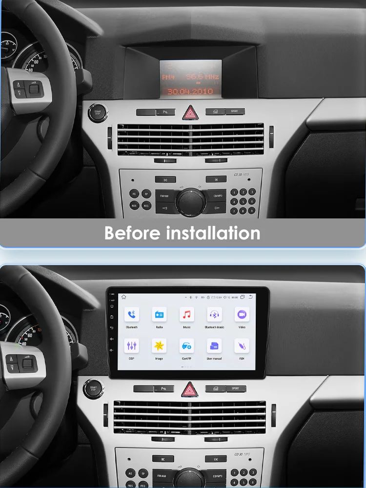 Hizpo 8G 128G 2Din Android 14 Auto Radio Für Opel Astra H 2006-2014 AI Auto Multimedia GPS 4G BT DSP Carplay 360 Kamera UIS7862