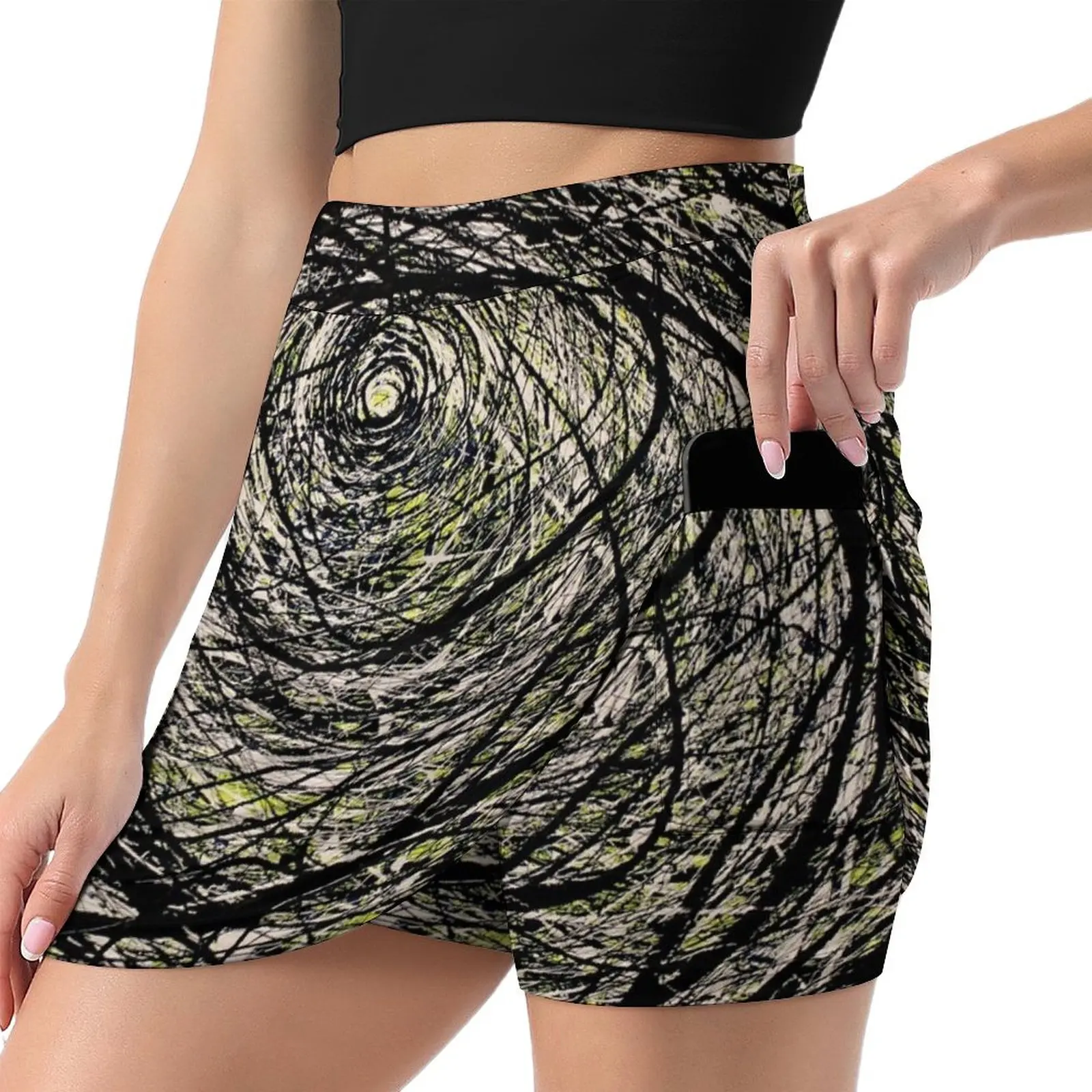 Original Spiral Abstract Jackson Pollock Style Artwork Mini Skirt skirts for womans women's skirt 2025 trend women clothes