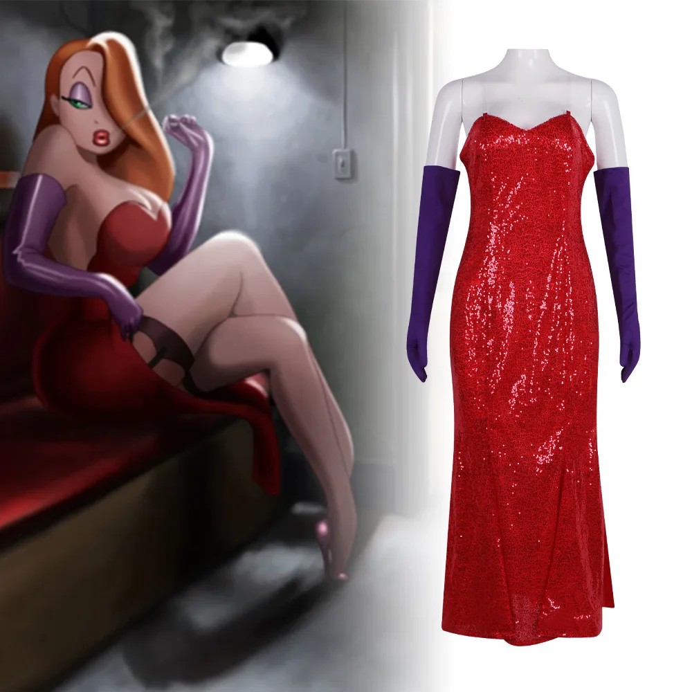 

Who Framed Roger Rabbit Cosplay Costume: Jessica's Red Dress, Stage Costume For The 2D World