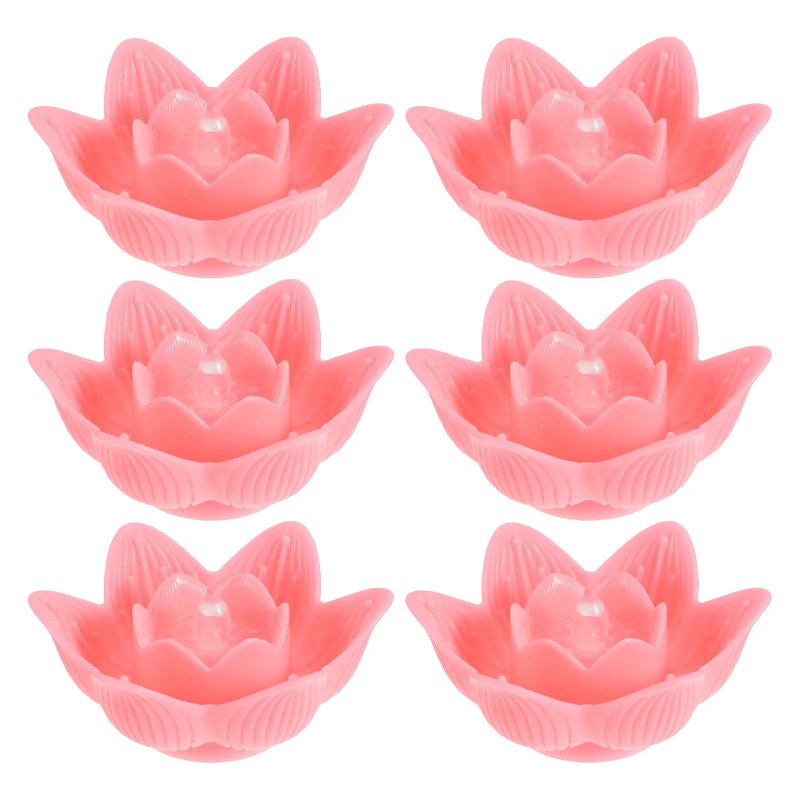 6Pcs LED Electronic Lotus Lamp Creative Buddha Light Home Decor Blessing Room Decoration Desktop Light Ornament