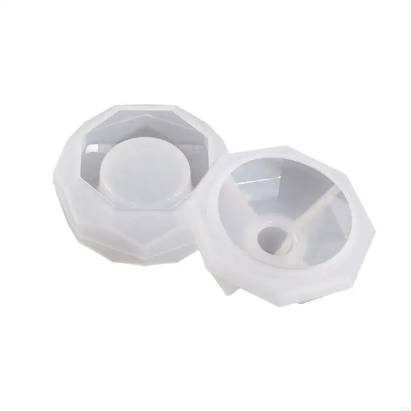 77JB Section hexagonale miroir Moule bougeoir en silicone pour coulée époxy en résine